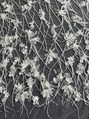 Dentelle de plumes ivoire - Zuly