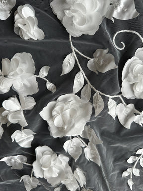 Dentelle florale 3D ivoire - Helzel