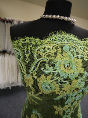 Dentelle Perlée et Cordonnée Verte - Cadence