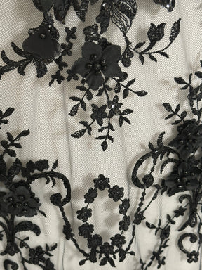 Dentelle perlée noire - Audumi