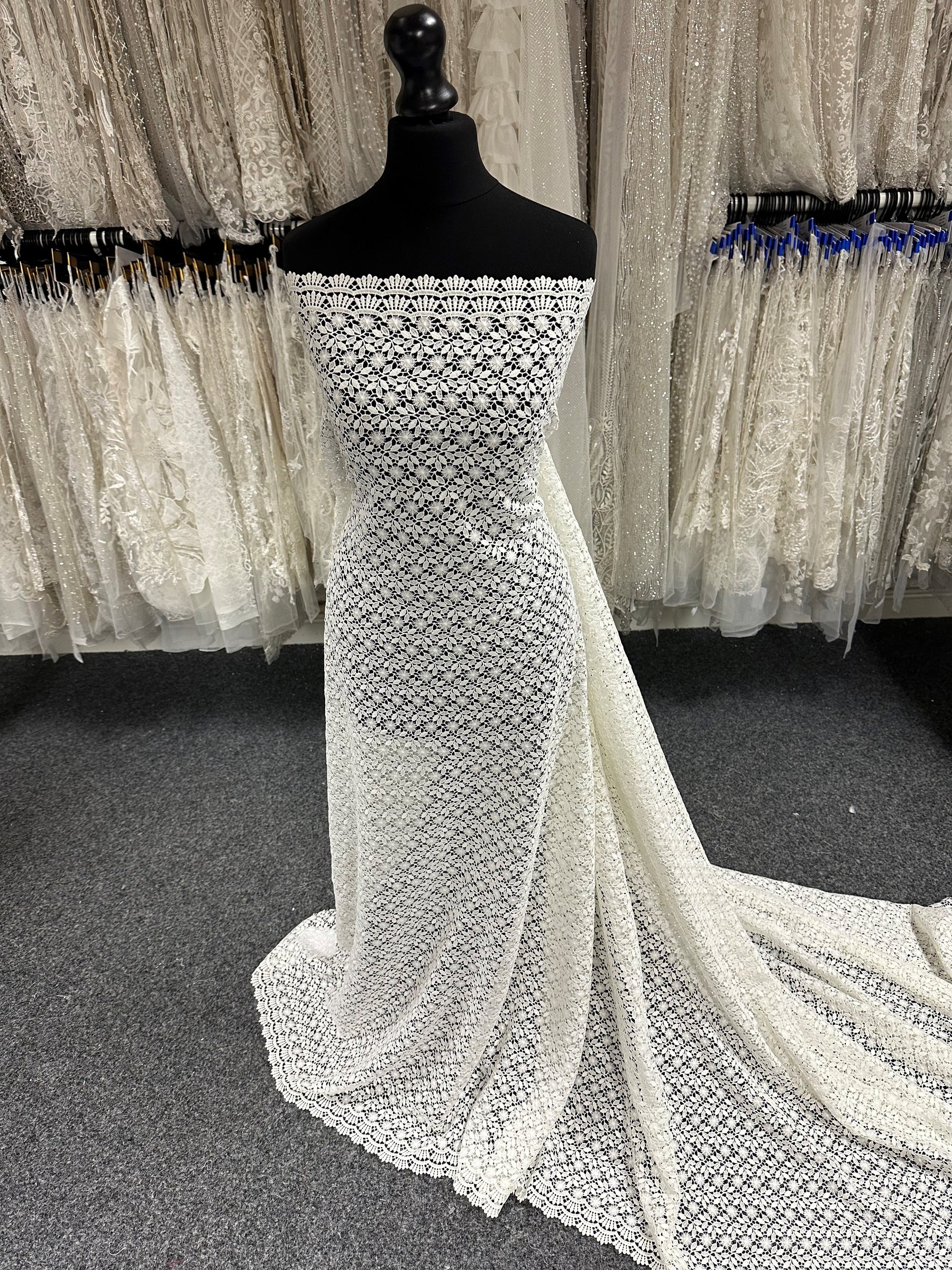 Dentelle guipure ivoire - Nature