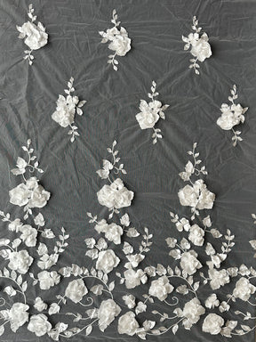 Dentelle florale 3D ivoire - Helzel