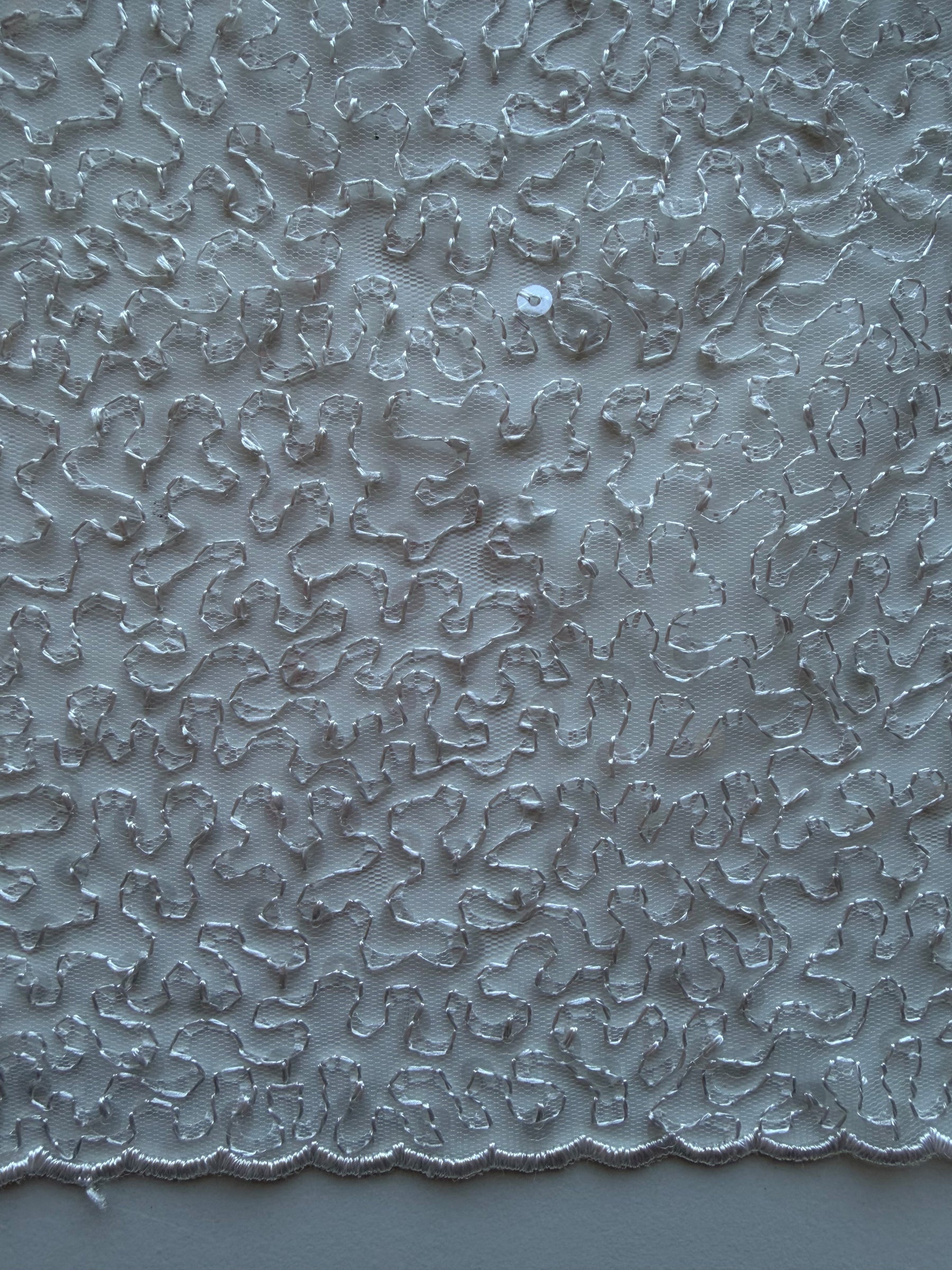 Tulle à sequins brodés rose coquillage – EB3001