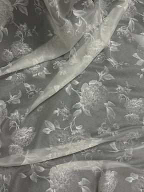 Organza satin imprimé ivoire - Ari