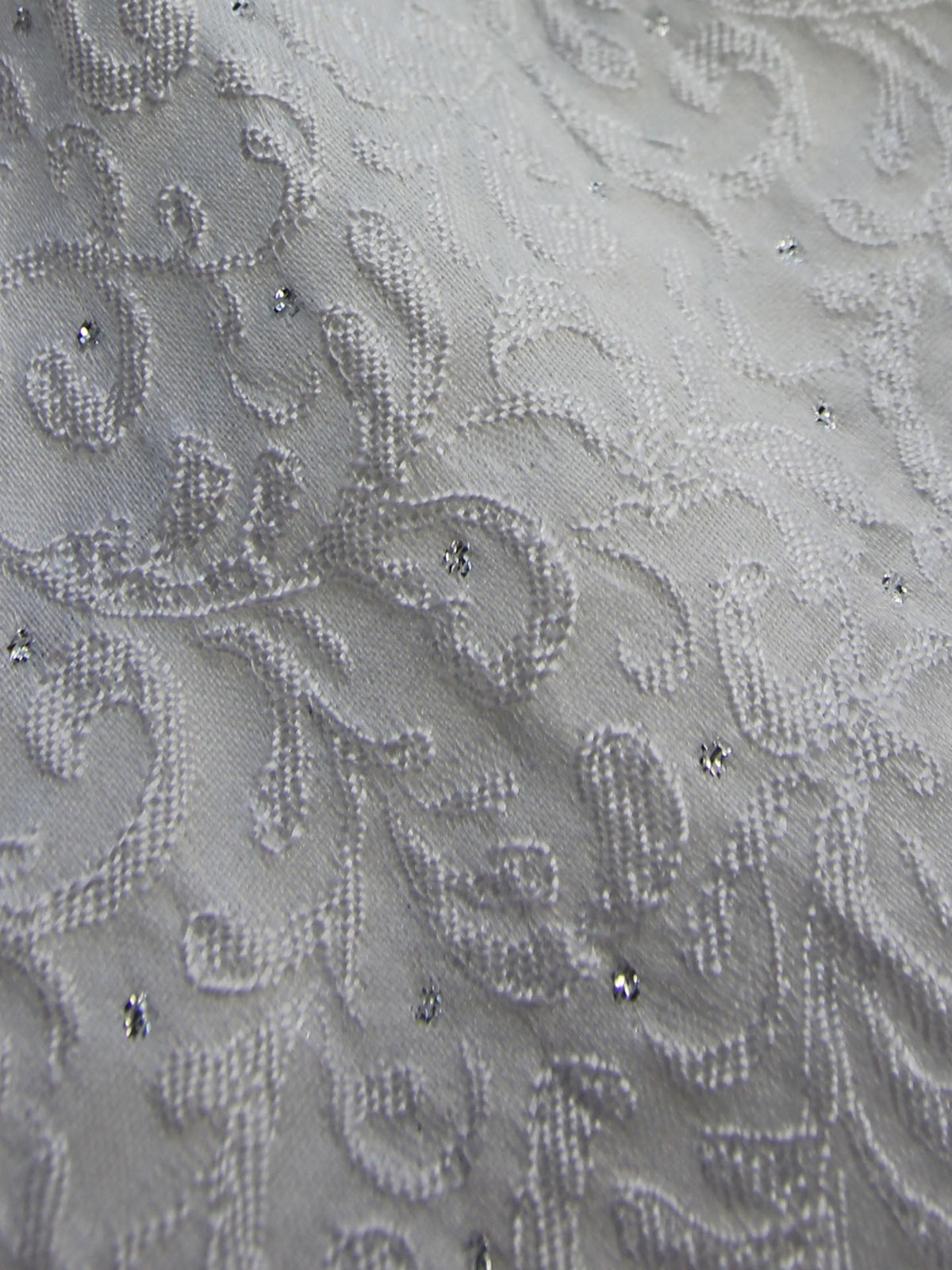 Brocart Jacquard Ivoire à pois argentés - Imagine