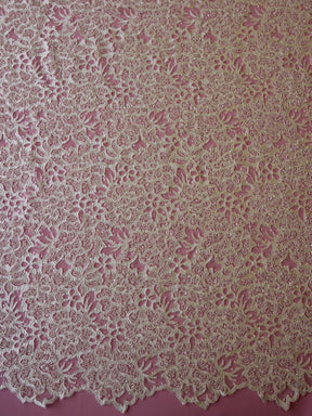 Dentelle brodée de perles ivoire à prix réduit - Ramona