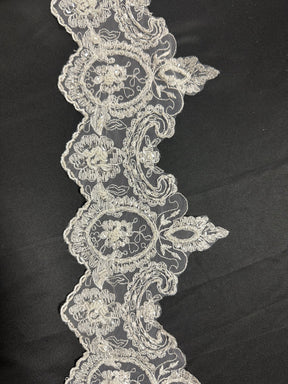 Bordure en dentelle brodée ivoire - Sienne (CF T 052)