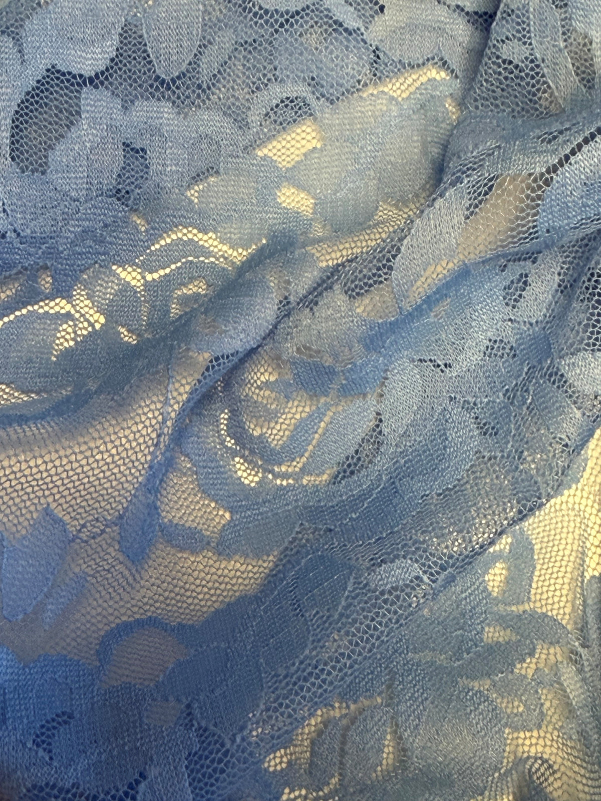 Dentelle Raschel extensible bleu ciel – Matina