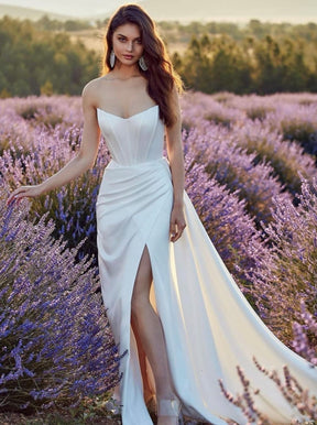 Satin extensible en polyester ivoire - Macaroon