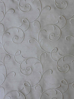 Tissu pour gilet brodé ivoire - Miami