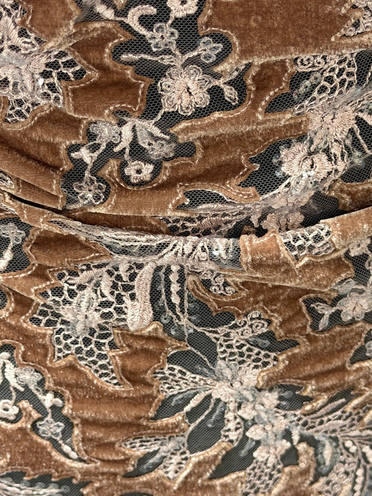 Dentelle en velours 3D effet vison - EB3023