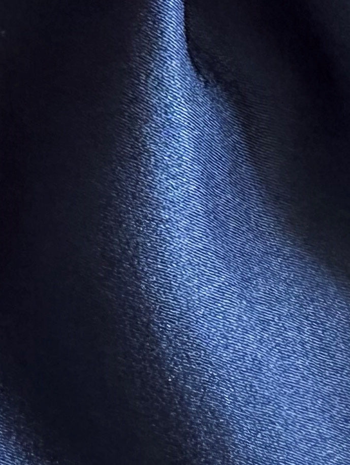 Satin de polyester bleu marine - Japon