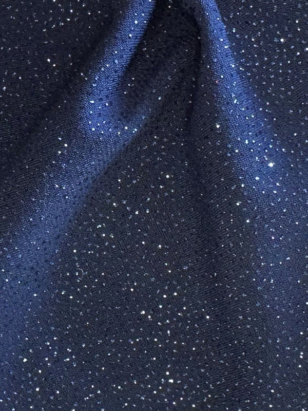 Tissu jersey bleu marine à paillettes - Daredevil