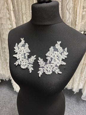 Appliques en dentelle perlée ivoire - Noisy