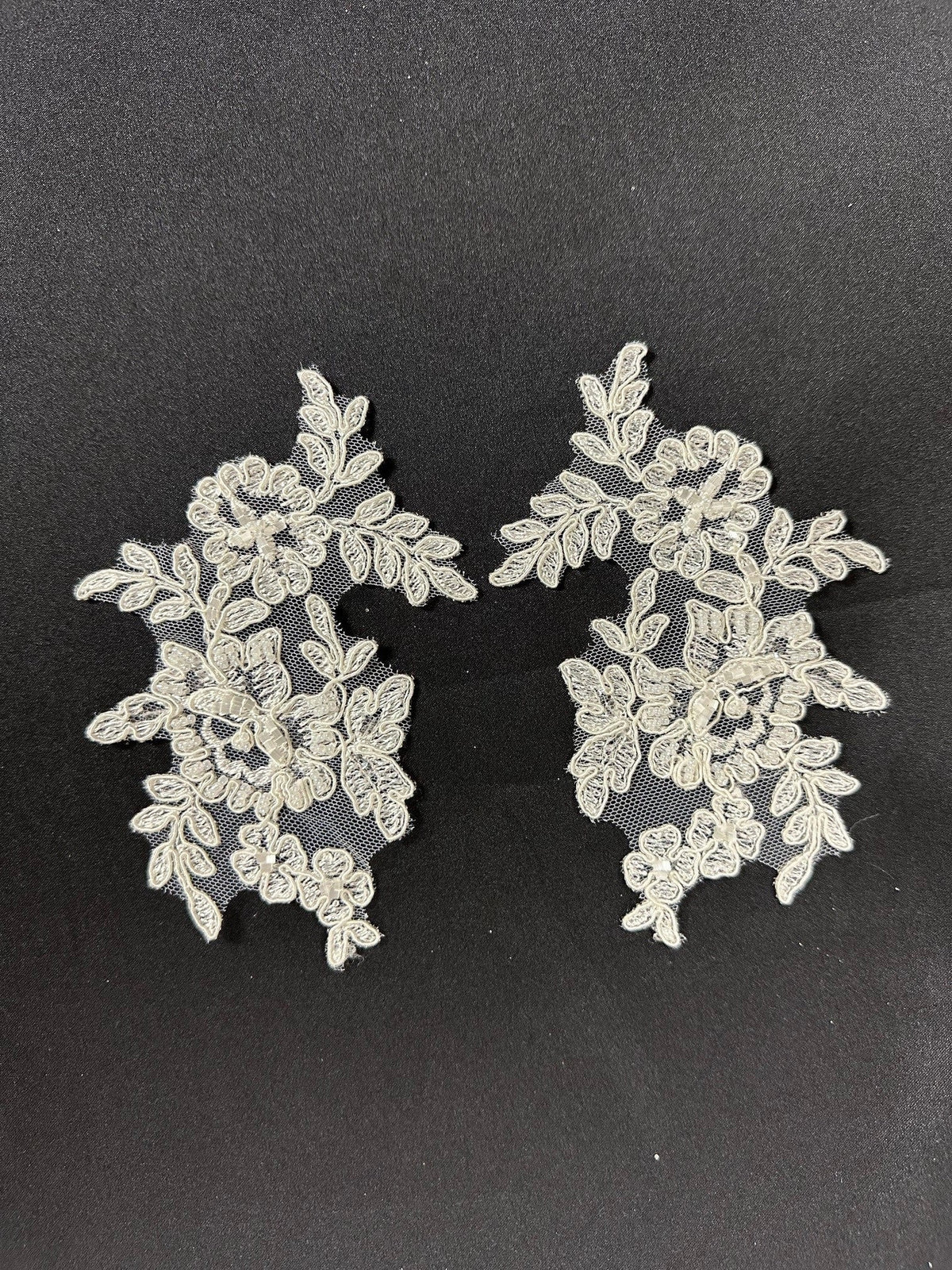 Appliques en dentelle perlée ivoire - Noisy