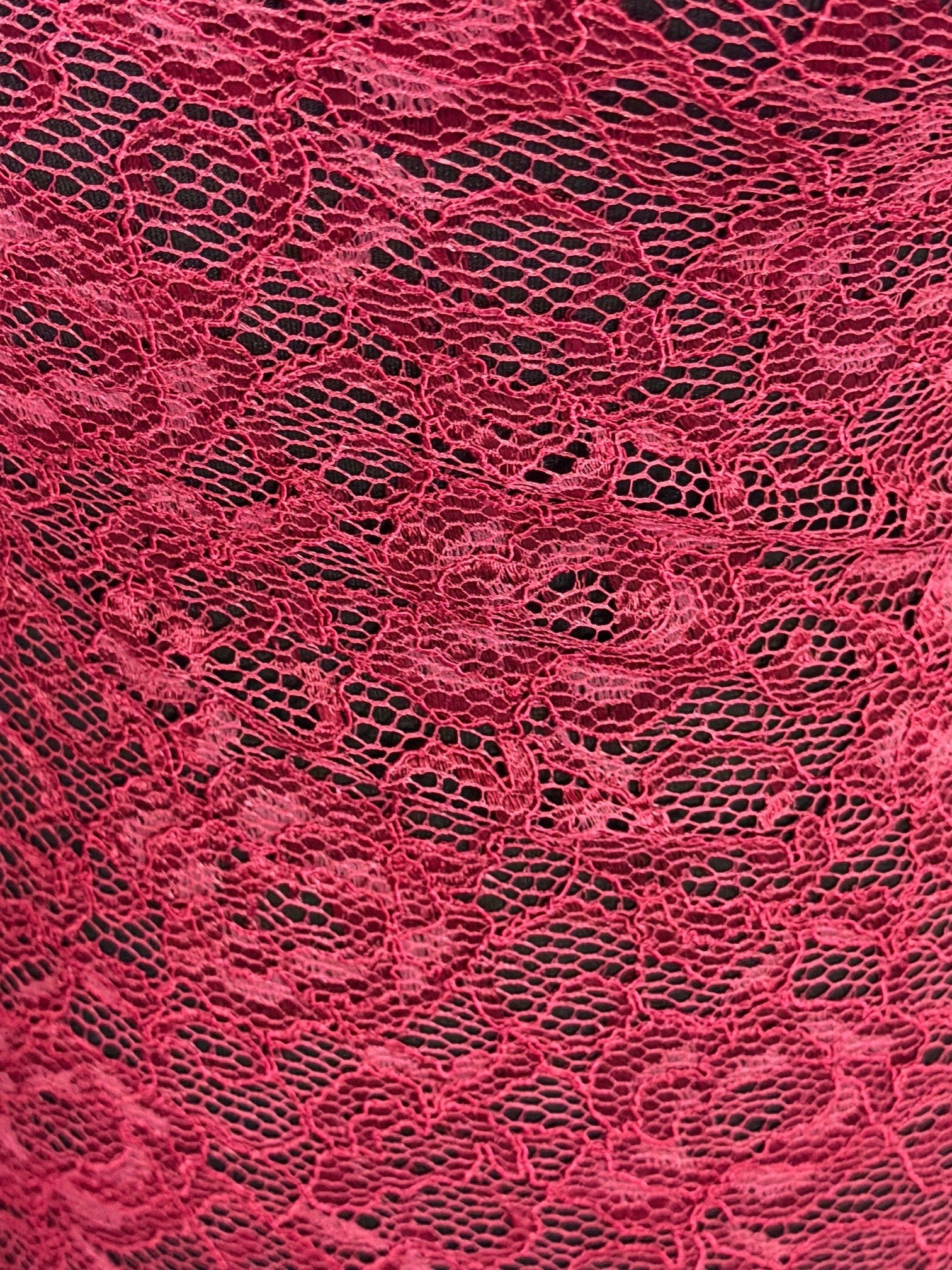 Dentelle extensible cordée lie de vin - P619