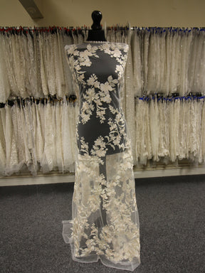 Dentelle Fleur Brodée Champagne - Aldira
