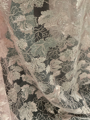 Dentelle brodée de sequins roses - EB1102