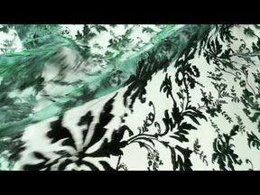 Velours Vert Chasseur Broderie Dentelle - Madina