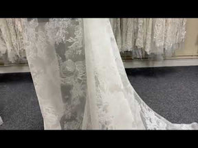 Organza de soie imprimé ivoire - Belissa