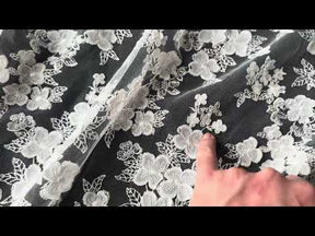 Dentelle brodée à sequins ivoire - EB3053