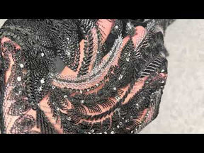 Dentelle à paillettes noires - EB3048