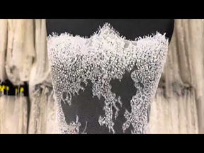 Dentelle Raschel perlée à la main ivoire - Decima