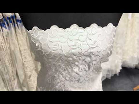 Satin Duchesse brodé ivoire - P476