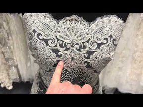 Dentelle brodée de sequins ivoire - EB3034