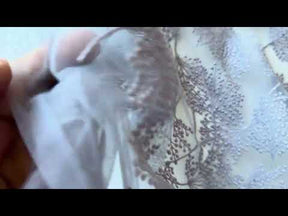 Dentelle brodée à motifs floraux lavande - EB5037