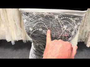 Tulle brodé ivoire à sequins - LB1002