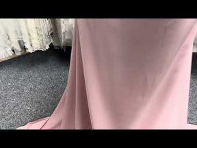 Satin de polyester rose poudré léger - Juxtaposition