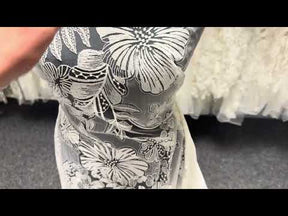 Dentelle florale brodée ivoire - EB5057