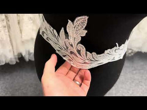 Bordure en dentelle à paillettes ivoire - EF3004