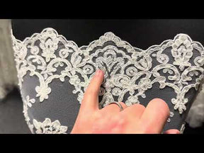 Dentelle ivoire perlée et cordée - Ziggourat