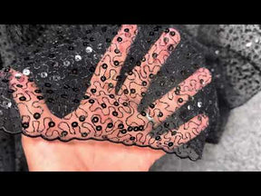 Tulle à sequins brodés noirs – EB3001