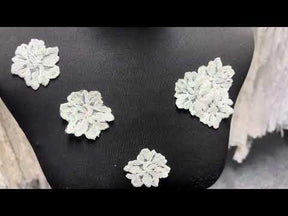 Fleur brodée ivoire (sac de 10)- Pompon