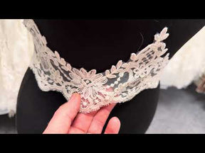 Bordure en dentelle brodée ivoire – T668