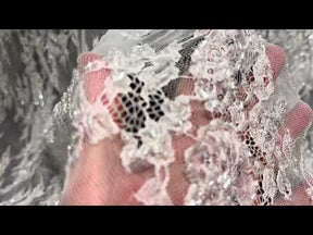 Dentelle Raschel perlée à la main ivoire - Jonelle