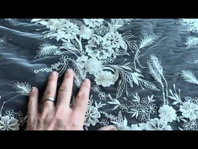 Dentelle brodée de sequins ivoire - EB3036