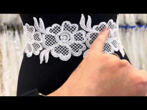 Bordure en dentelle ivoire cordée - Amarylis