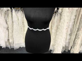 Galon de dentelle perlée blanche - T17