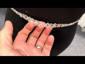 Bordure argentée à perles et sequins - T148