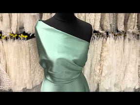 Satin de Soie Menthe Foncé - Magnifique