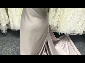Satin de polyester huître - Majestic