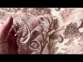 Dentelle à perles couleur moka - Zorb 