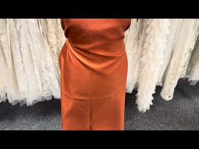 Dupion en satin de polyester cannelle - Clarté (P967)