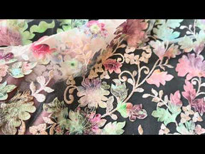 Tulle à sequins brodés ivoire/multicolore - EB3007