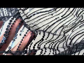 Dentelle à paillettes bleu marine - EB3011