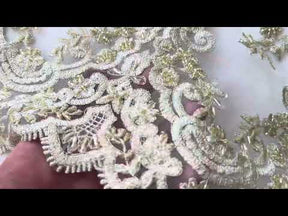 Dentelle perlée dorée - Pilar